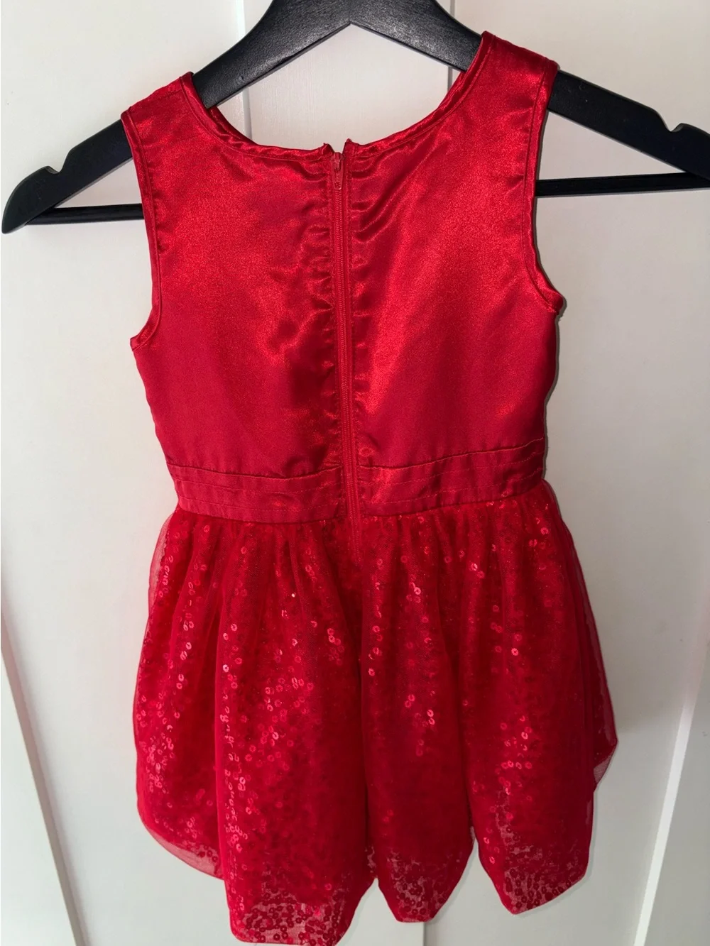 Cat & Jack Girls Red Sequin Tulle Party Dress 4T Christmas Holiday Valentine’s